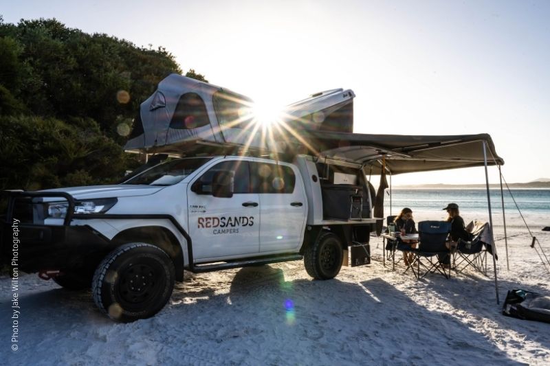 5-person 4wd camper set up Redsands