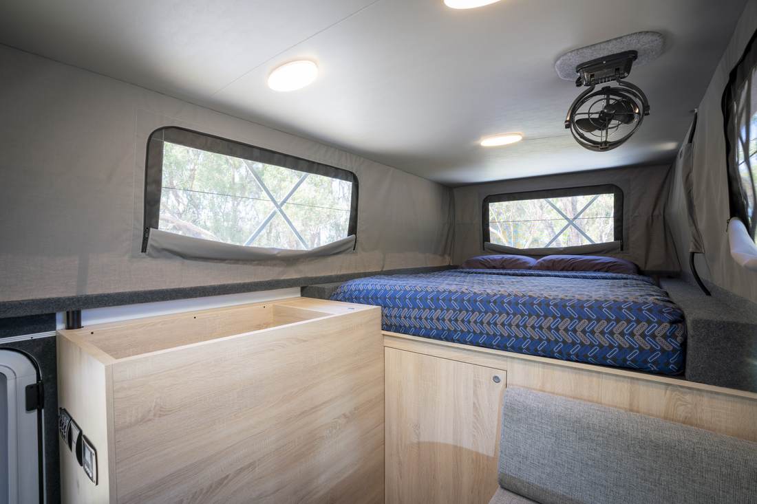 Fest installiertes Bett im Wanderer Luxe